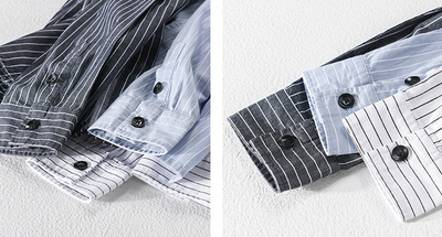 Camisa Manga Larga a Rayas para Hombre - Forro Térmico Primavera Otoño - Image 8
