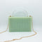 Bolso Clutch Cuadrado Pequeño con Rayas Verticales y Asa Transparente