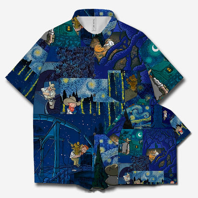 Playera Estampada Cielo Estrellado y Campo de Trigo - Image 10