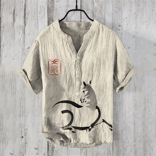 Camisa Hawaiana Navideña Casual con Estampado Santa para Hombre - Image 38