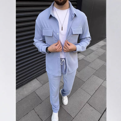 Traje Casual de Pana para Hombre - Camisa y Pantalón Coordinado - Image 10
