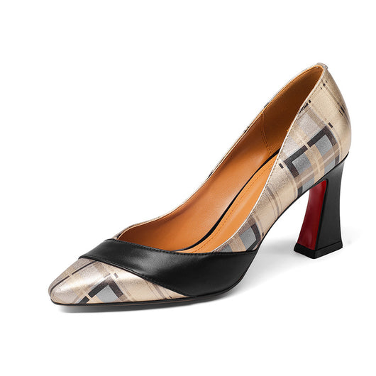 Tacones Altos Punta Fina con Combinación de Colores - Primavera y Verano - Image 3