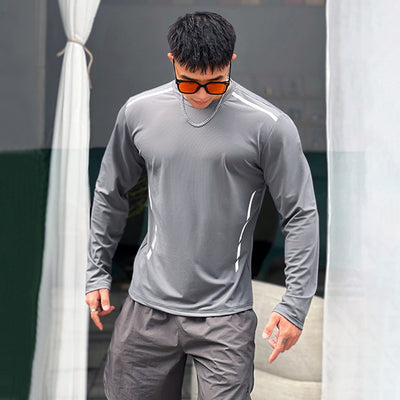 Playera Deportiva Holgada de Cuello Redondo y Manga Larga - Image 26