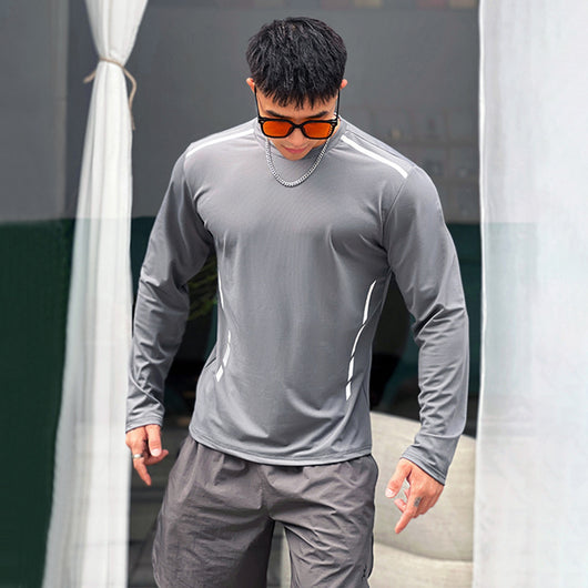 Playera Deportiva Holgada de Cuello Redondo y Manga Larga - Image 26