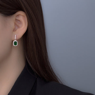 Aretes de Plata Esterlina con Esmeralda Verde Elegantes - Image 6