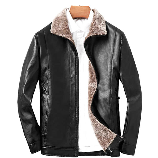 Chaqueta de Cuero PU con Pelaje para Hombre Adulto y Mayor - Image 8