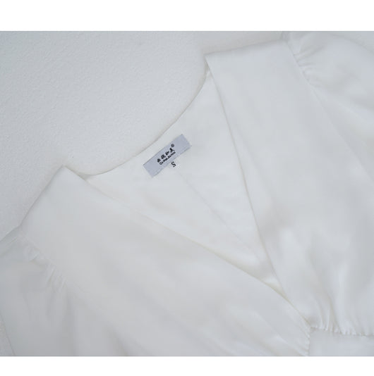 Vestido Blanco Slim Estilo Corte Francés Retro - Image 16