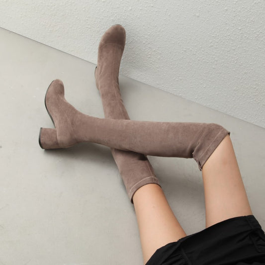 Botas Elásticas Cortas Talla Grande Diseño Delgado