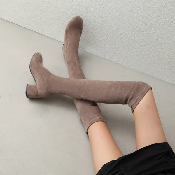 Botas Elásticas Cortas Talla Grande Diseño Delgado
