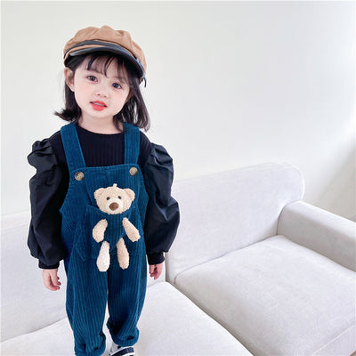 Overol de Pana Pocket Bear Versión Coreana para Niños y Niñas - Image 10