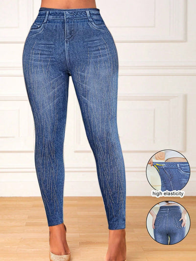Leggings Estampados Tipo Denim Versátiles y Modernos - Image 6