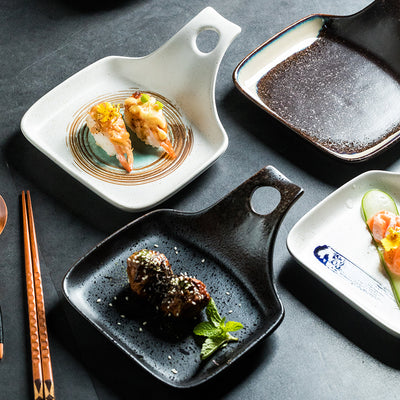 Plato Cerámica Estilo Japonés con Asa Simple para el Hogar - Image 24