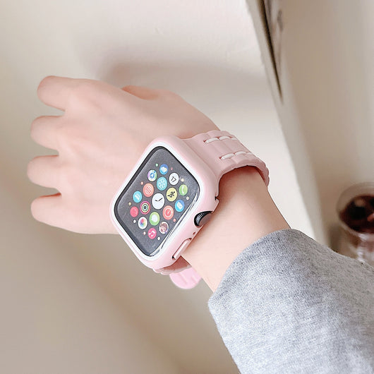 Set de Correas de Silicona para Apple Watch 7, SE y 8 con Funda Protectora - Image 31