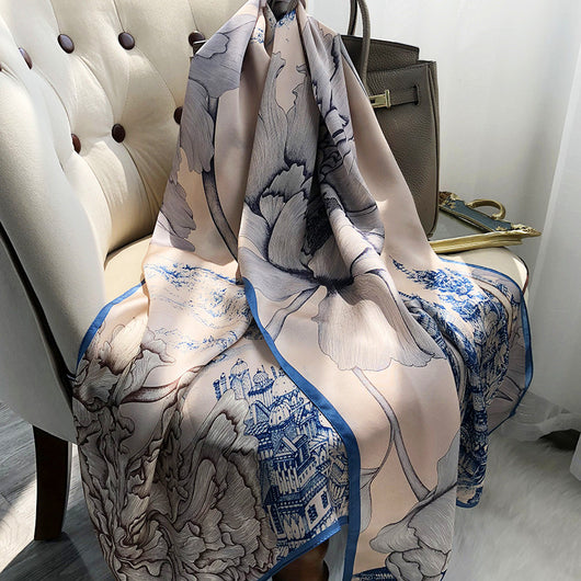 Pañuelo de Seda Satinada Largo Versátil para Mujer - Image 12