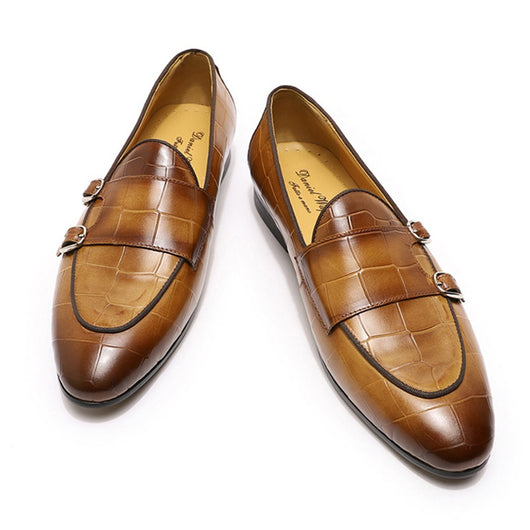 Zapatos Casuales de Cuero con Patrón en Relieve para Hombre - Image 7