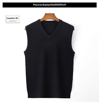 Suéter Casual V-Neck Liso para Hombre - Primavera y Otoño - Image 21
