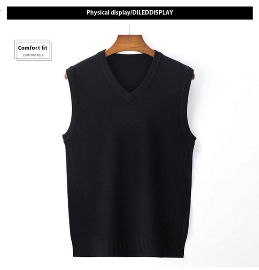 Suéter Casual V-Neck Liso para Hombre - Primavera y Otoño - Image 21