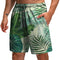 Pantalones Cortos Estampados 3D Colección Hojas de Verano - Shorts Holgados para Playa