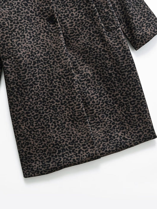 Abrigo Suelto Estampado Animal Print en Mezcla de Telas - Image 12