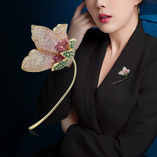 Broche de Traje Coreano Multicolor con Circonita - Alfiler Elegante para Blazer - Image 8