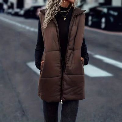 Chaleco Acolchado con Capucha y Cierre - Diseño Minimalista Otoño Invierno - Image 4