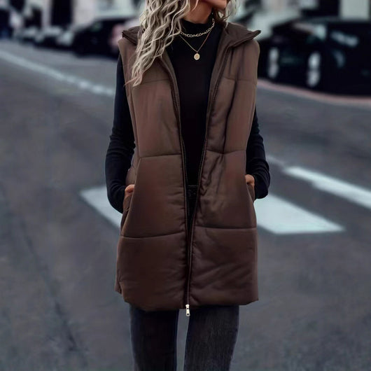 Chaleco Acolchado con Capucha y Cierre - Diseño Minimalista Otoño Invierno - Image 4