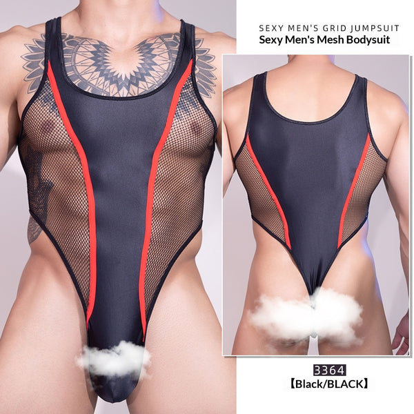 Body de Malla Transparente para Hombre con Acabado Brillante y Elástico - Image 6
