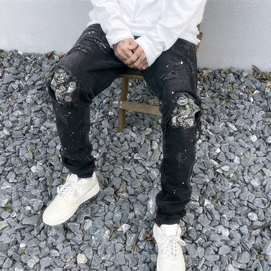 Jeans Rotos Negro Estilo Street para Hombre - Image 11