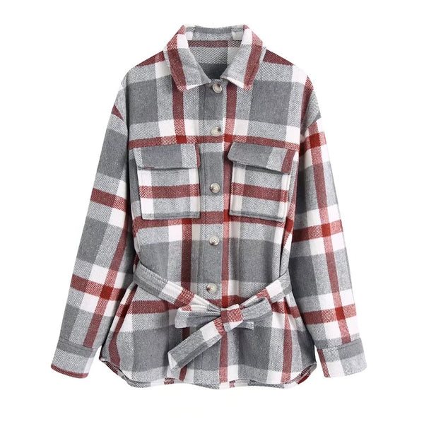Camisa de Cuadros Lana Premium Estilo Casual Urbano