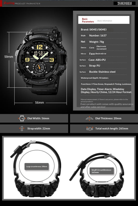 Reloj Deportivo Digital Resistente para Hombre con Pantalla Grande y Sincronización Electrónica - Image 19