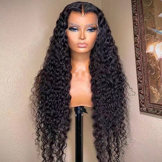 Peluca Frontal de Encaje Cabello Rizado Largo Fibra Sintética - Image 9