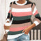 Camiseta Manga Larga Casual con Rayas - Cuello Redondo Impresión 3D