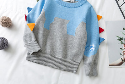 Suéter Infantil con Bordado Jacquard de Dinosaurio - Image 2