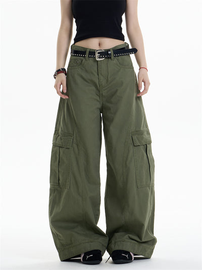 Pantalones Overol Cargo Mujer Cintura Alta Pierna Ancha Bolsillos Múltiples - Image 16