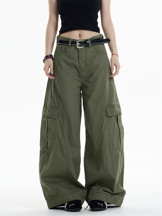 Pantalones Overol Cargo Mujer Cintura Alta Pierna Ancha Bolsillos Múltiples - Image 16