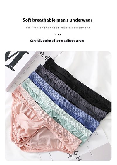 Calzoncillos Brief de Tiro Bajo para Hombre - Ropa Interior Sexy de Seda de Hielo - Image 14