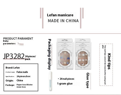 Uñas Postizas Francesas Punta Corta con Borde Blanco Clásico - Image 11