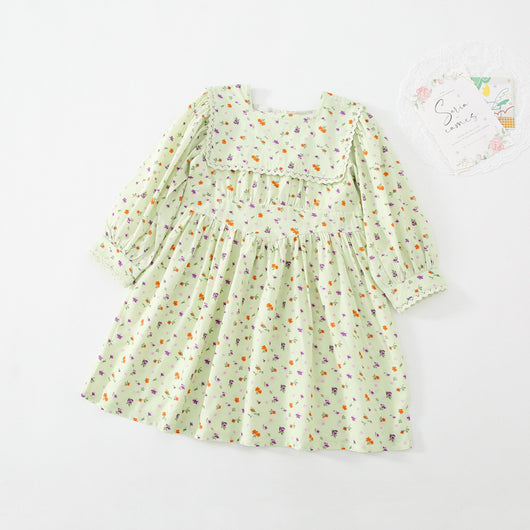 Vestido Infantil Estilo Occidental con Flores - Image 4