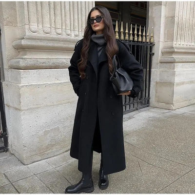 Abrigo de Lana para Mujer con Cinturón - Talla Grande - Image 10