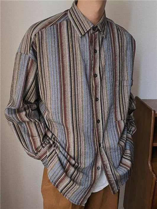 Camisa Abrigo de Pana a Rayas con Mangas Largas - Image 8