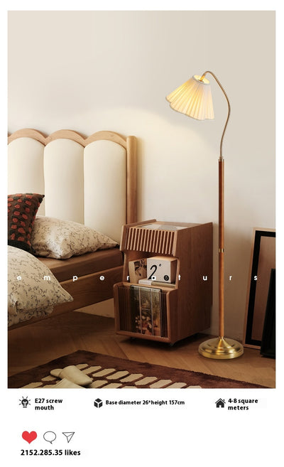 Lámpara de Pie en Madera Maciza para Sofá y Mesita Lateral - Image 11