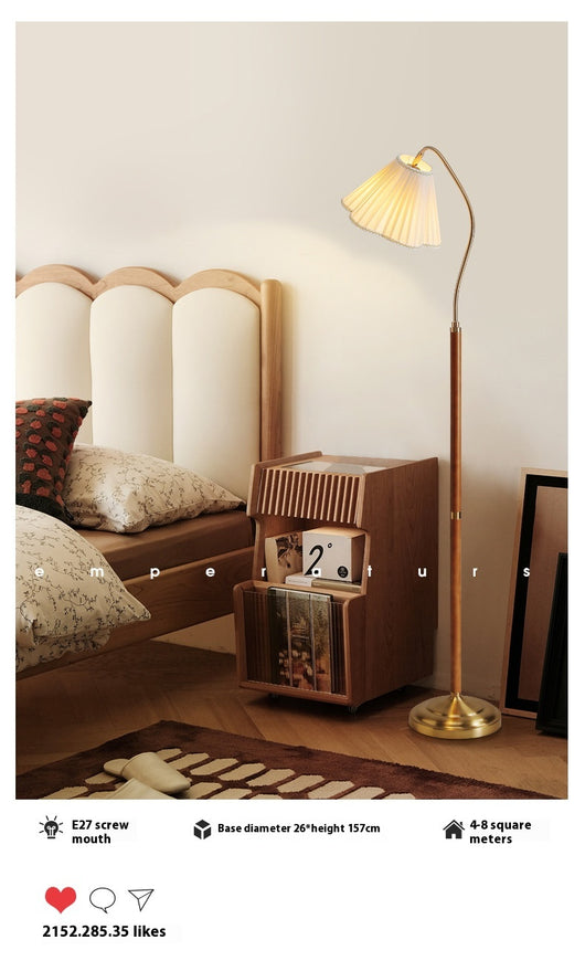 Lámpara de Pie en Madera Maciza para Sofá y Mesita Lateral - Image 11