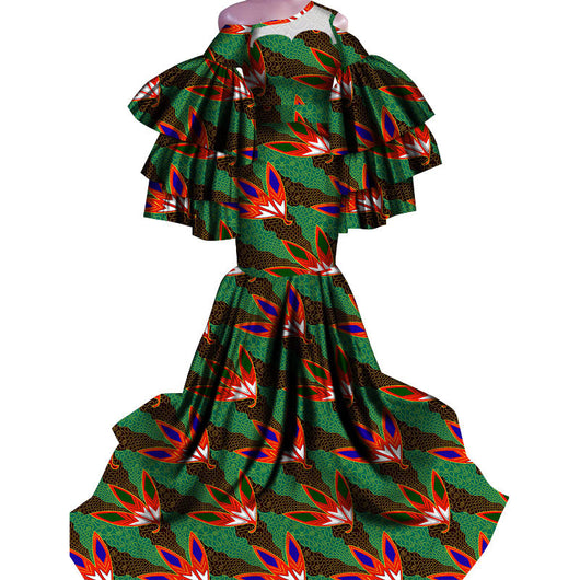 Vestido Largo Estampado Africano con Corte Sirena - Image 15