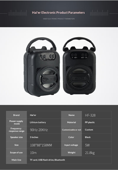 Parlante Bluetooth Multifunción Portátil con Micrófono, Lector de Tarjetas y Radio - Image 15