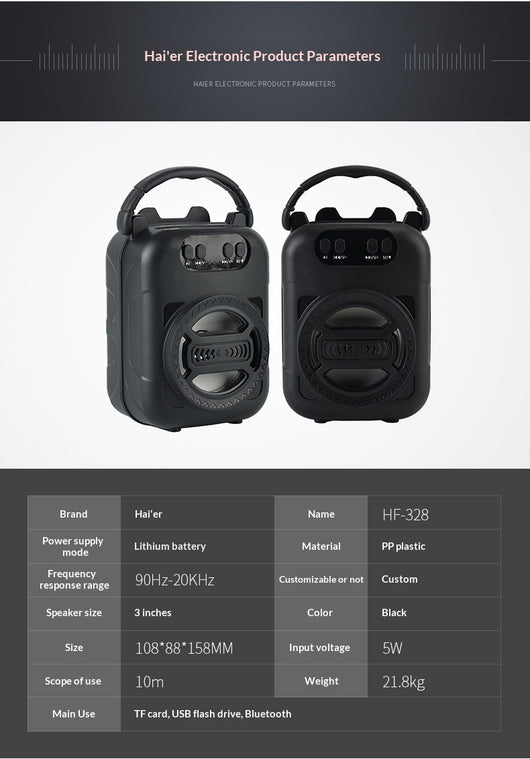 Parlante Bluetooth Multifunción Portátil con Micrófono, Lector de Tarjetas y Radio - Image 15
