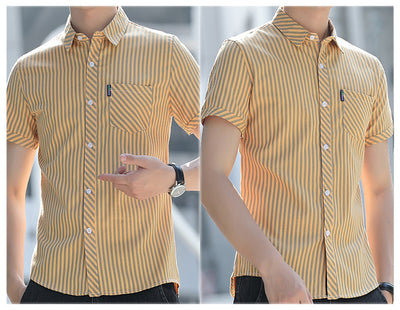 Camisa de Verano para Hombre a Rayas Resistente a Arrugas - Image 26