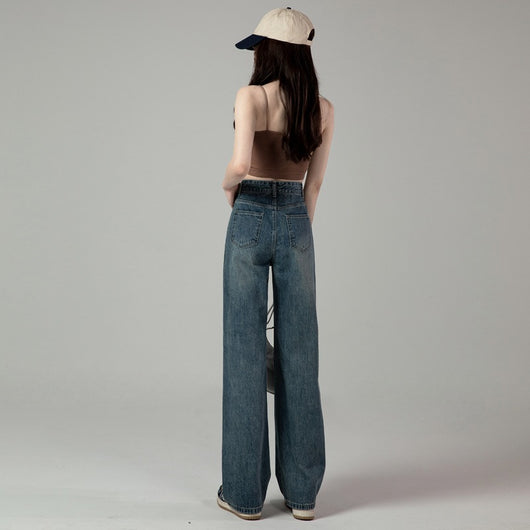 Jeans Rectos de Cintura Alta Retro para Mujer - Colección Otoño - Image 8
