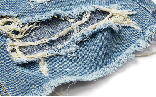 Shorts de Mezclilla Rotos con Parches - Estilo Urbano Desgastado para Hombre - Image 16