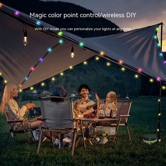 Cadena de Luces LED Solar para Camping - Decoración Impermeable Multifunción