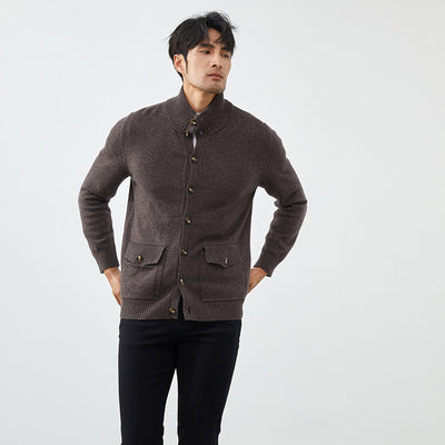Cardigan de Cashmere Tejido Casual Manga Larga para Hombre - Image 3